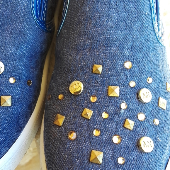 Michael Kors Denim Animal Print Slip-Ons - Picture 6 of 7